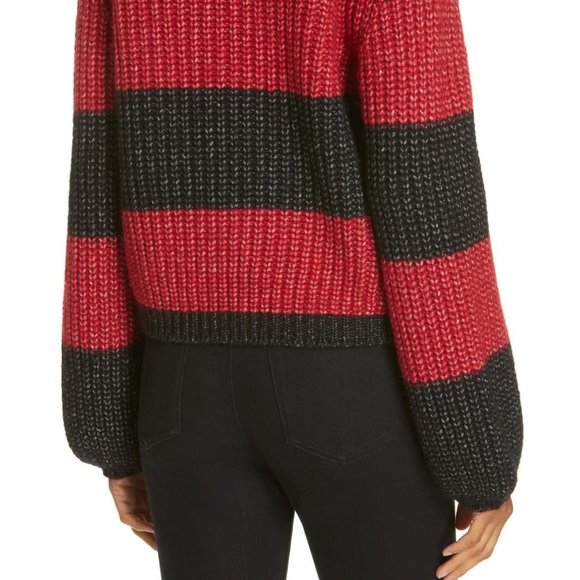 LA LIGNE Colorblock Balloon Sleeve Crop Sweater - Picture 2 of 6